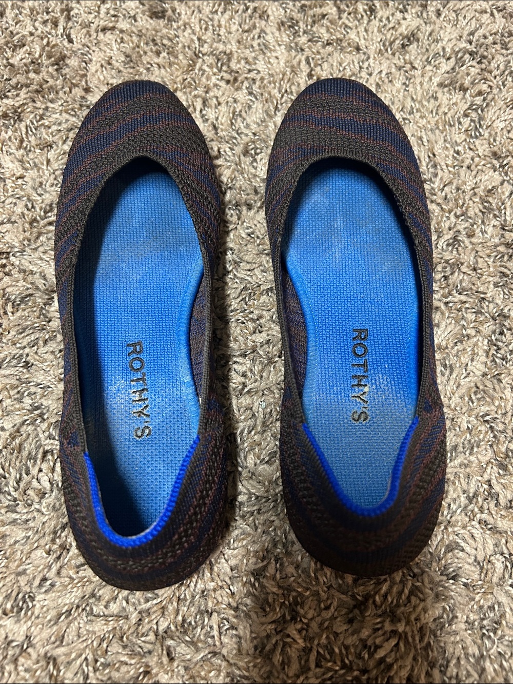 Rothy's Sapphire Zebra Square Toe Flat